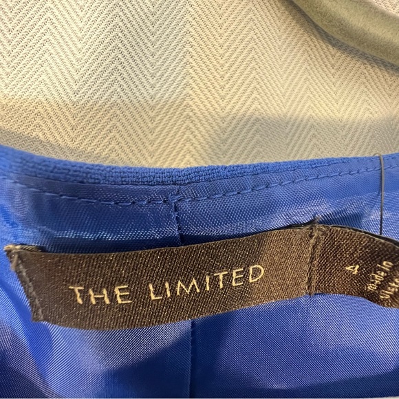 The Limited Royal Blue Short Sleeve Crew Neck Lined Knee  Length Sheath Dress 4 - Picture 7 of 11